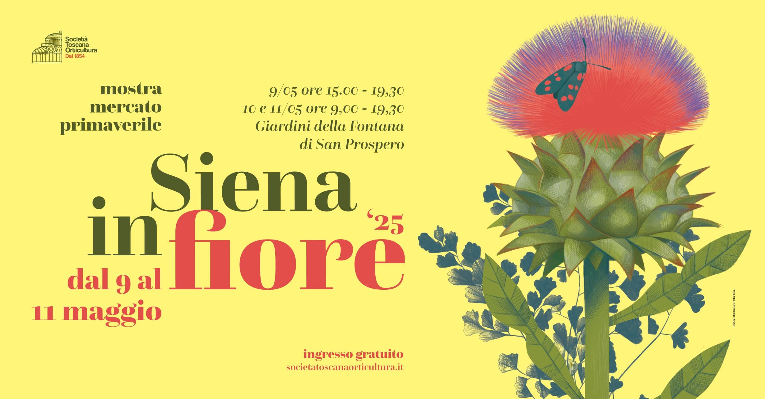 Mostra mercato primaverile Siena in fiore 2024 dal 10 al 12 maggio.