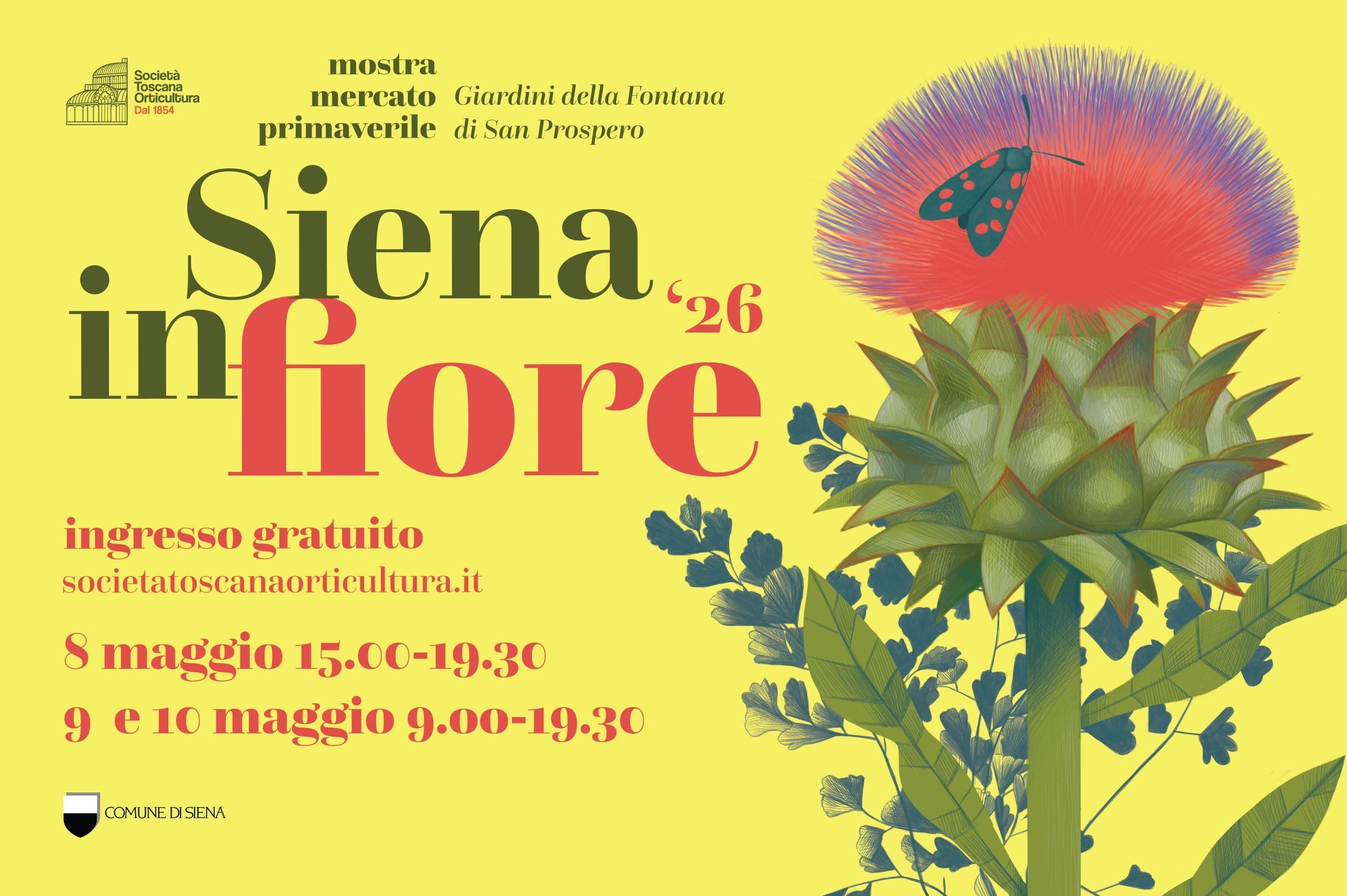 Mostra mercato primaverile Siena in fiore 2024 dal 10 al 12 maggio.